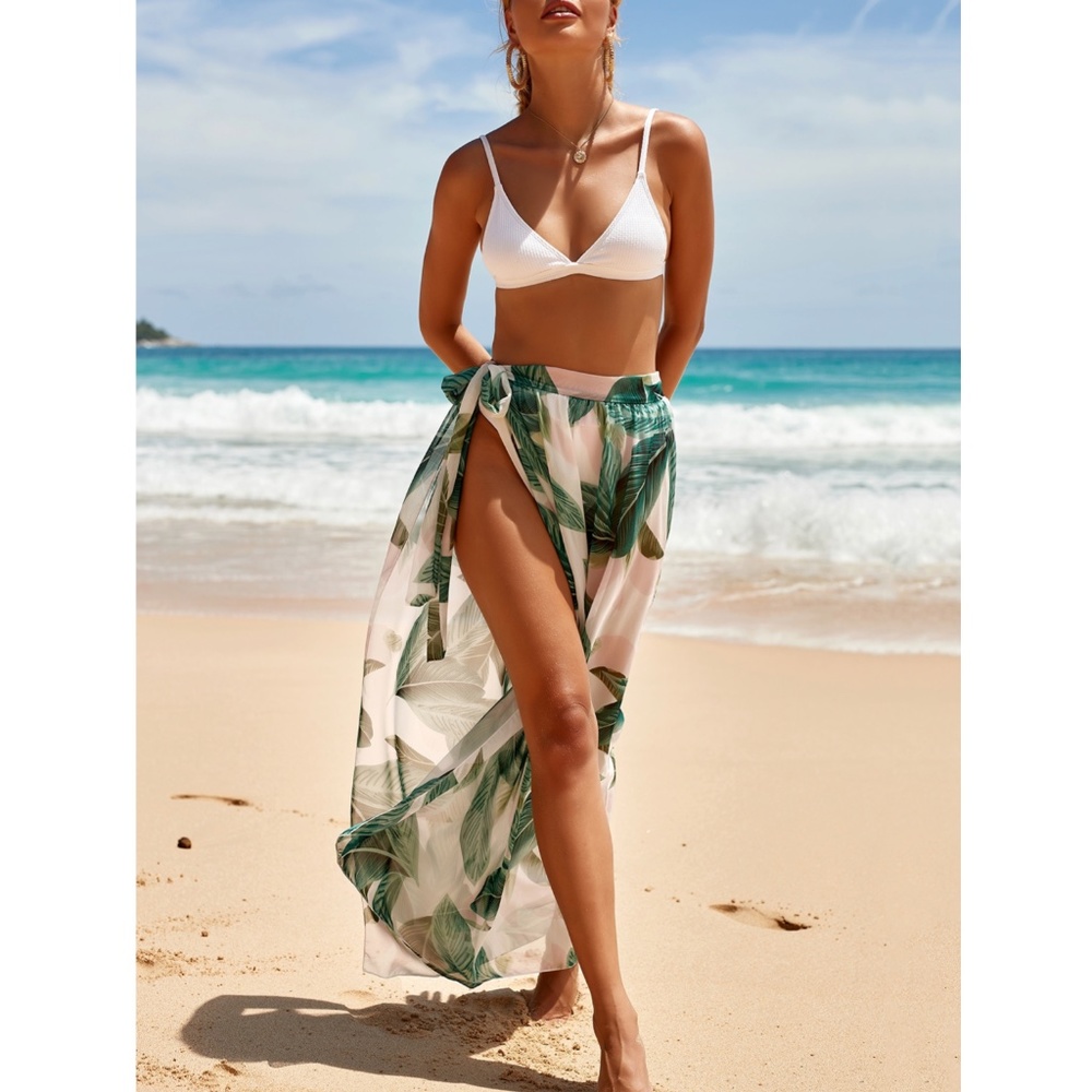 Tropical Print Sarong Skirt - Picture 5 of 8